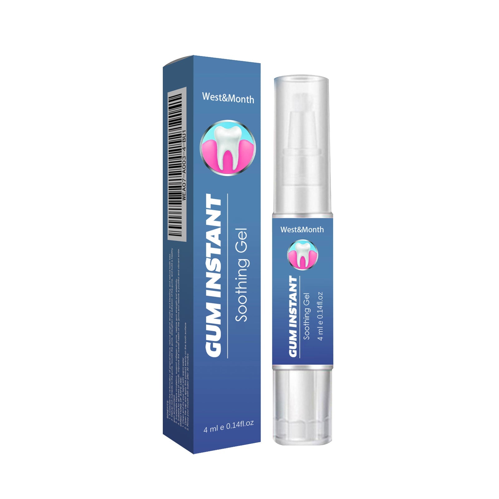WestMonth Gum Instant Soothing Gel, Relieve Gums Swelling And Pain Clean Teeth Plaque Stains And Whiten Teeth Gel - Korvel