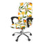 Stretch Printed Computer Office Chair Covers Soft Fit Universal Desk Rotating Slipcovers Removable Washable Anti-Dust Spandex - Korvel