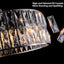 Modern crystal drum pendant light, 6-light pendant light, with silver metal frame (excluding light bulb) - Korvel