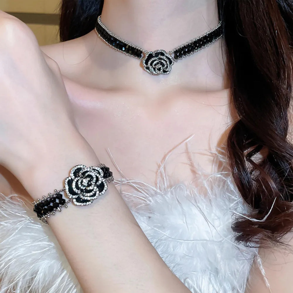 Copper Rhinestone Flower Bracelet - Korvel