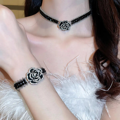 Copper Rhinestone Flower Bracelet - Korvel