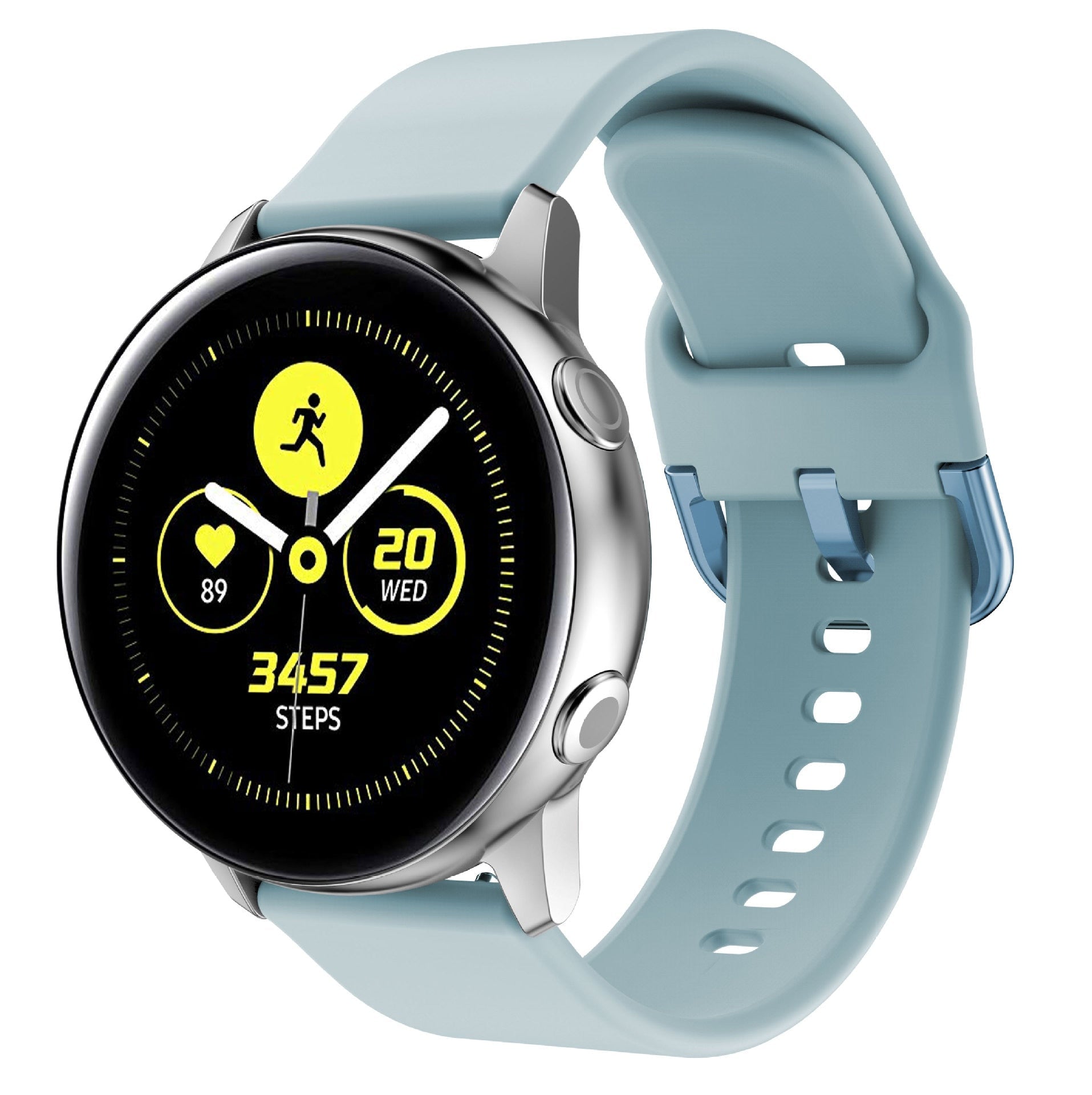 Suitable for Samsung Galaxy Watch Active2 Solid Color Silicone Strap 20/22mm Universal Strap - Korvel