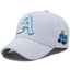 Fashion Gothic Letter A Side Whale Embroidery Baseball Caps Spring and Autumn Outdoor Adjustable Casual Hats Sunscreen Hat - Korvel