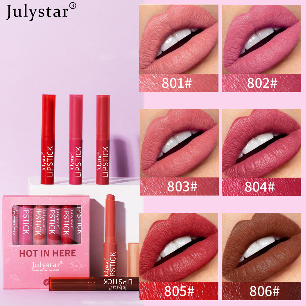 Velvet Foggy Lipstick Cover Box Matte Color Fast Candy Lipstick - Korvel