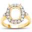 Bague de fiançailles semi-montée en or jaune 14K avec diamant blanc de 0,54 carat