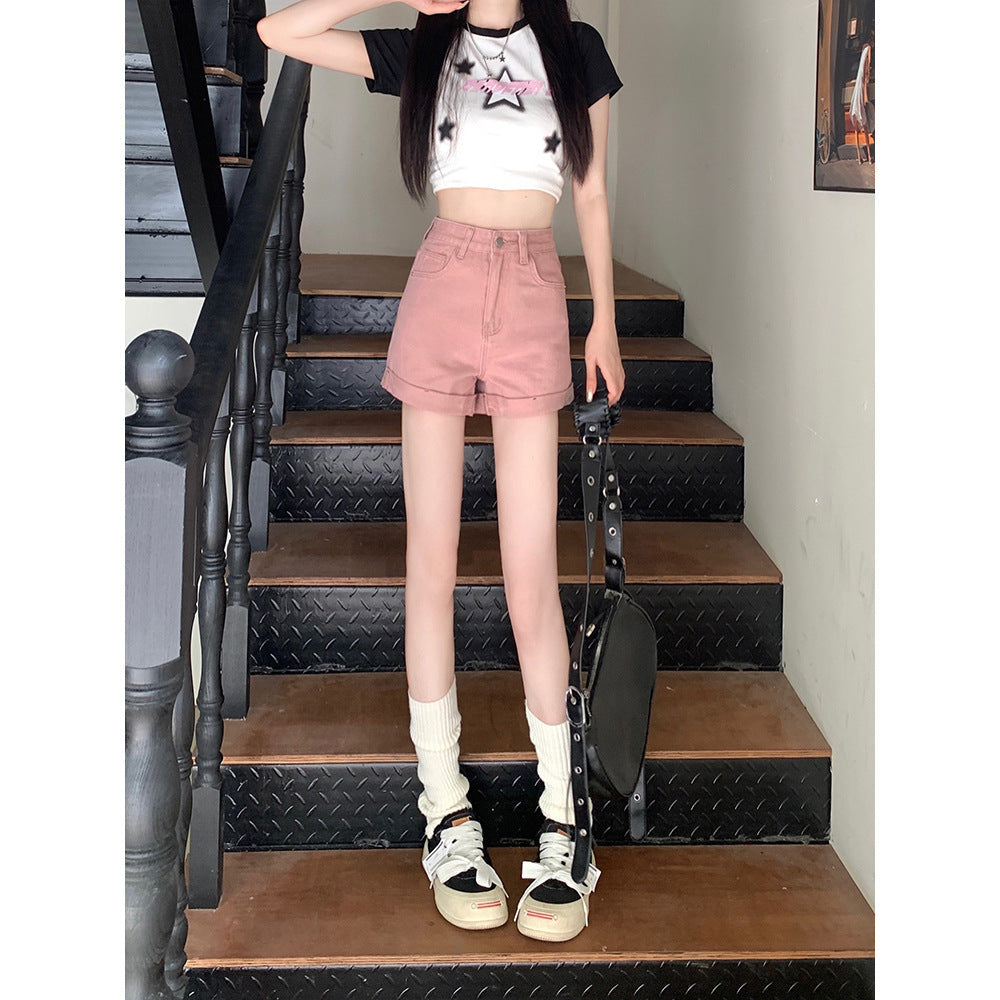 Shorts en denim pour femmes style Hong Kong pour l'été