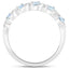 Bague en Argent Sterling avec Aigue-Marine et Topaze Blanche de 0,54 Carat