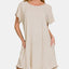 Vestido Flowy de Bajo Alto con Bordes de Flecos y Bolsillos