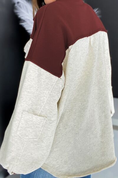 Chaqueta Única con Cuello en Contraste y Bolsillos para Mujeres Modernas