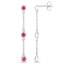 Boucles d'oreilles en argent sterling avec rubis véritable de 0,78 carat