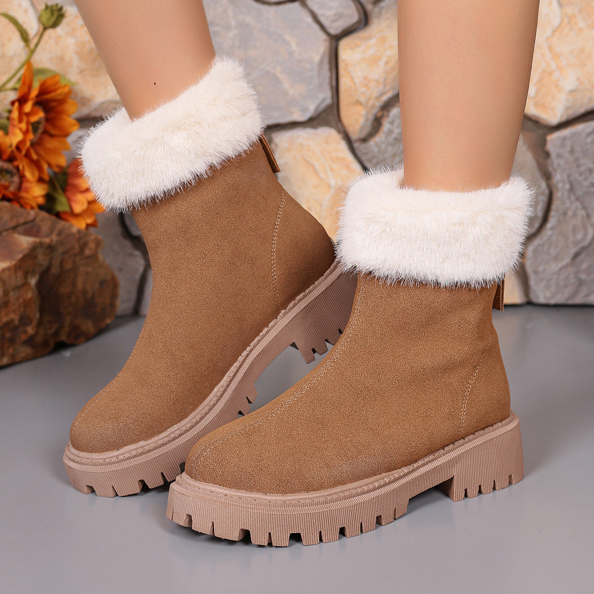 Bottes d'hiver premium à talon carré pour femmes