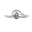 Natural Amethyst and Diamond Ring in 10KT White Gold