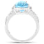 5.50 Carat Swiss Blue Topaz & White Topaz Sterling Silver Ring