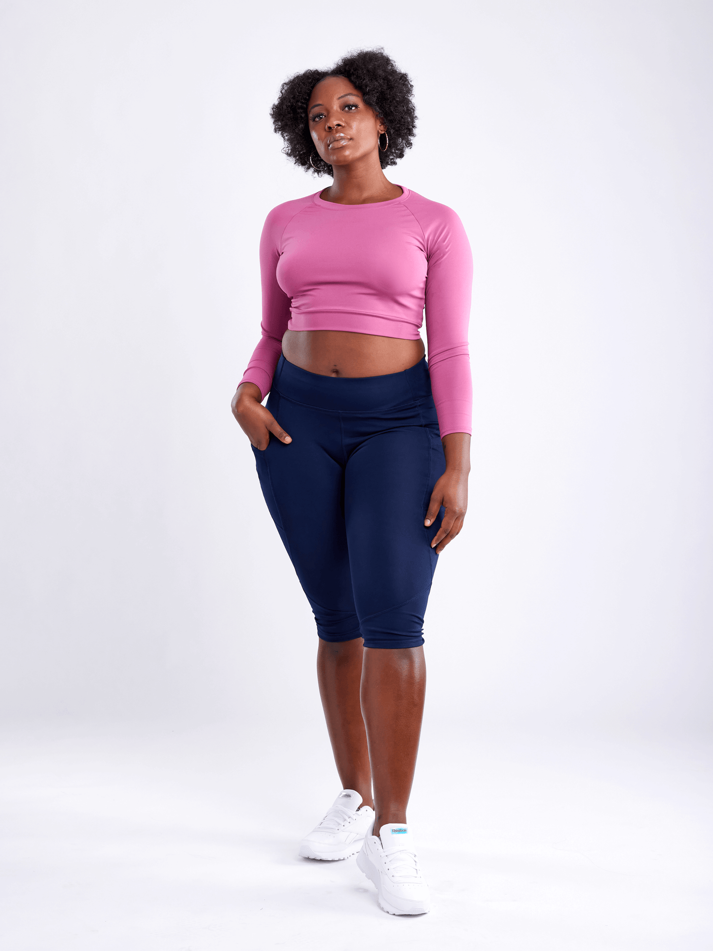 JupiterGear Mid-Rise Capri Fitness Leggings with Pockets