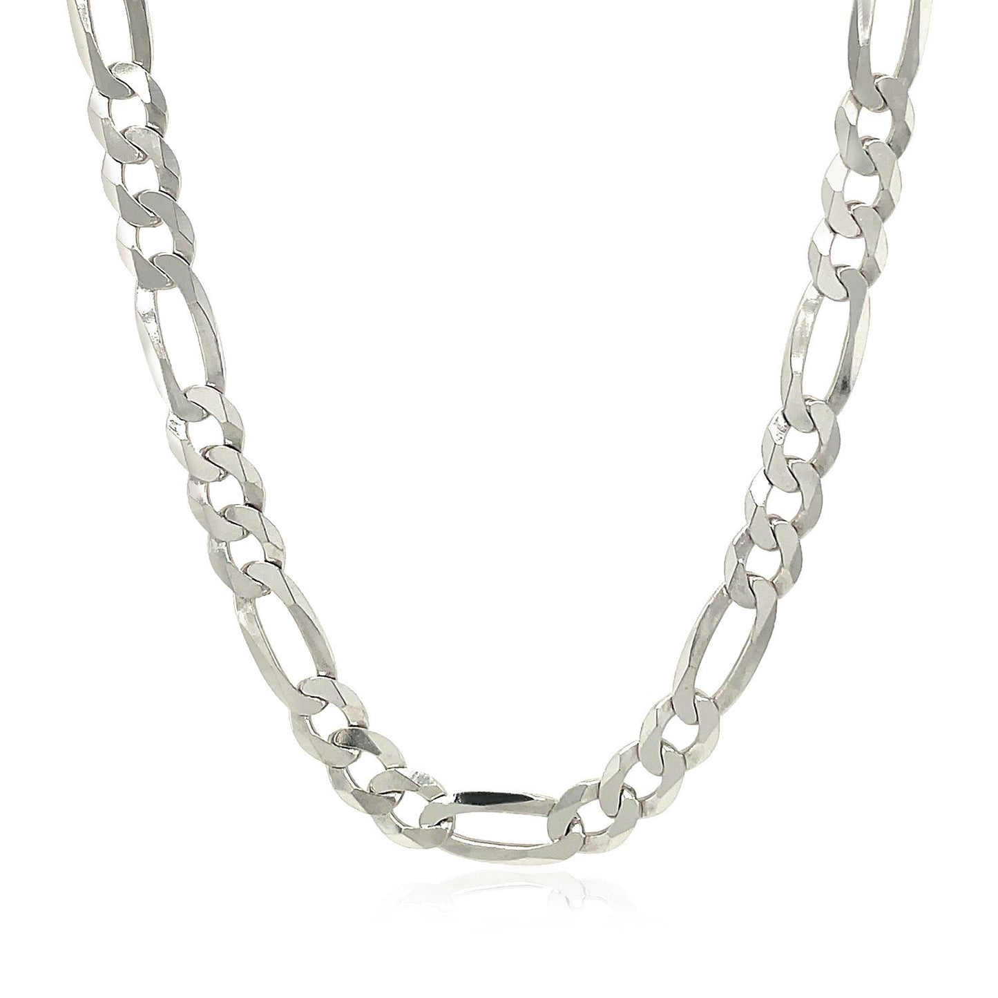 Rhodium Plated Sterling Silver Figaro Chain - 5.5mm