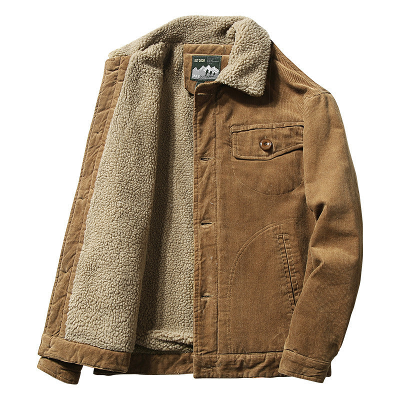 Manteau en coton chaud à col montant décontracté