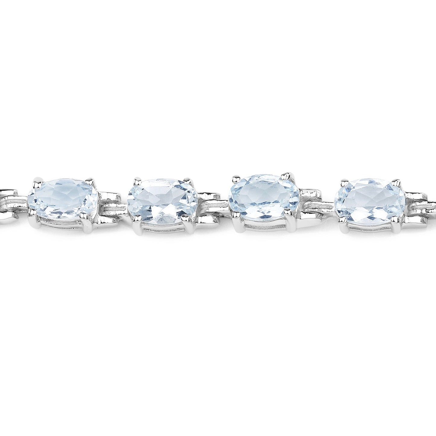 Pulsera de plata esterlina con aguamarina genuina de 8.80 quilates