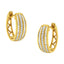 Boucles d'oreilles créoles en diamant triple rang en or jaune 10K