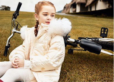 Children's Thickened Korean Style Down Jacket with Fur Collar