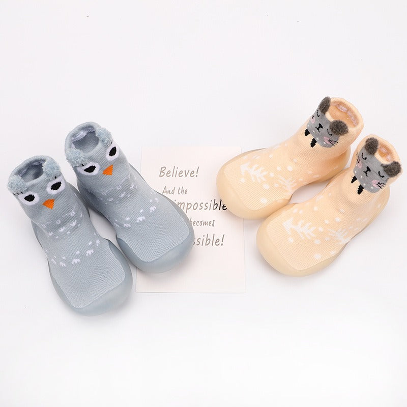 Cute Multi-Color Baby Walking Socks with Anti-Slip Sole