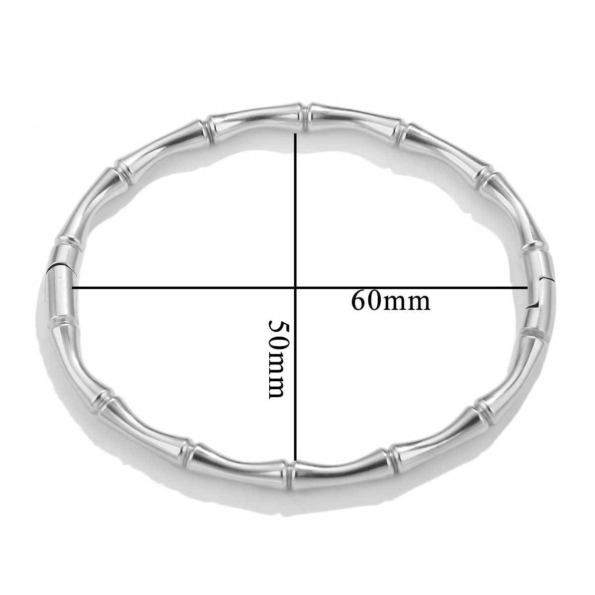 Fashion bamboo titanium steel bracelet female summer niche cold style ins stainless steel retro bamboo jewelry - Korvel