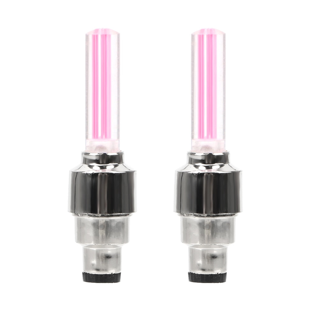 FORAUTO 2PCS Car Wheel LED Light Motocycle Bike Light Tire Valve Cap Decorative Lantern Tire Valve Cap Flash Spoke Neon Lamp - Korvel