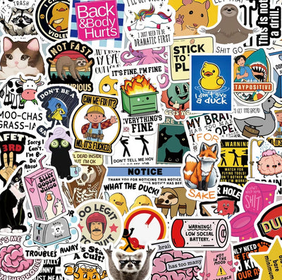 SnarkyStick 130 PCS Pack - Bold Humor Vinyl Stickers