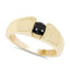 14K Yellow Gold Plated Black Diamond Solitaire Ring