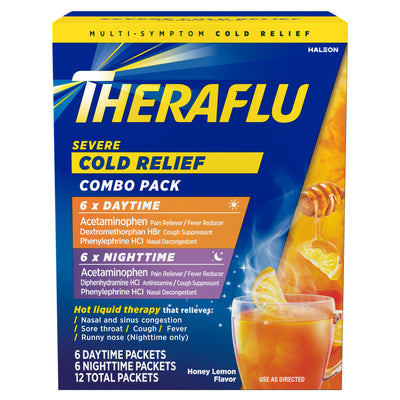 Theraflu Severe Cold Relief Combo Pack - Honey Lemon Flavor
