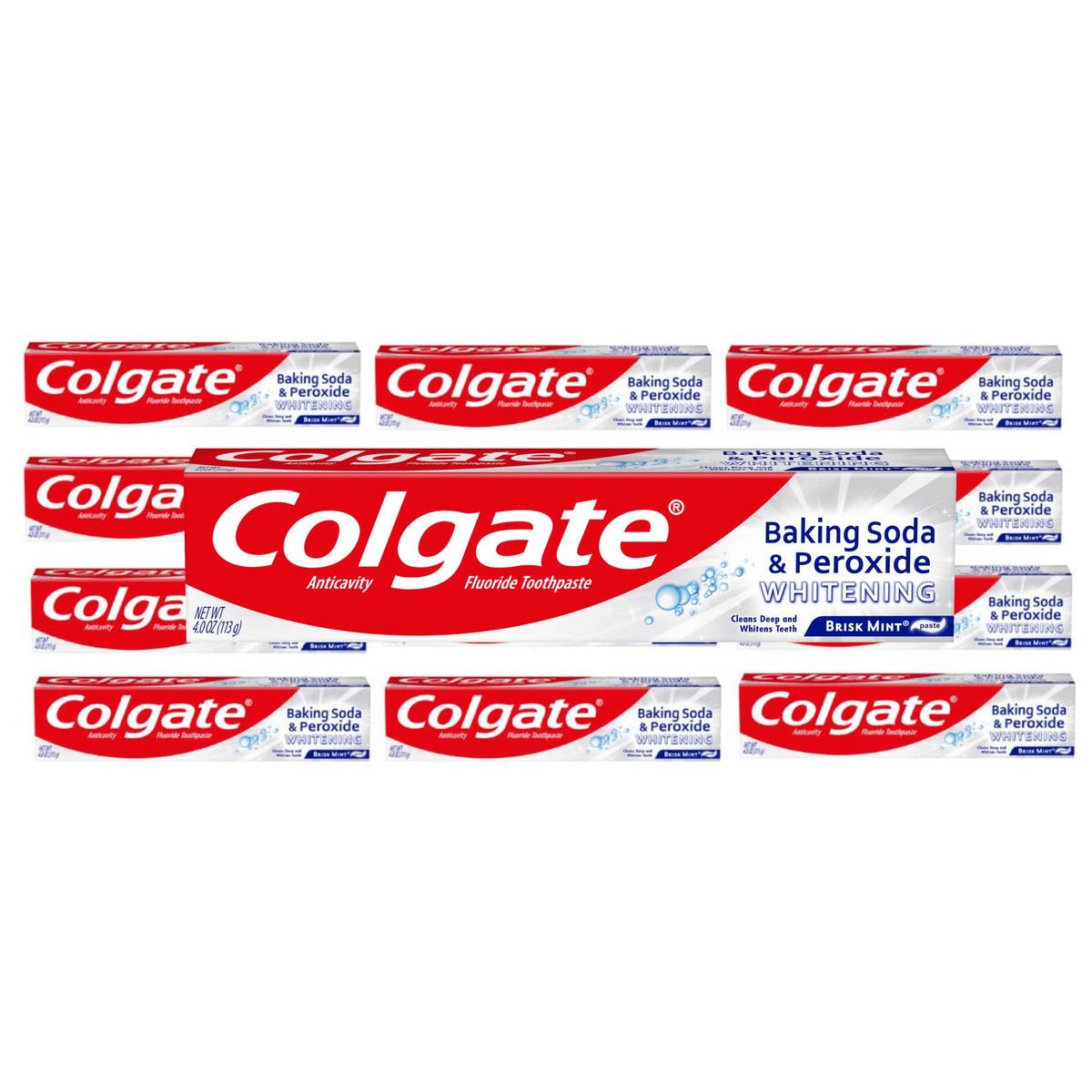 Pasta de dientes blanqueadora Colgate con bicarbonato de sodio y peróxido – Menta fresca, 4 oz