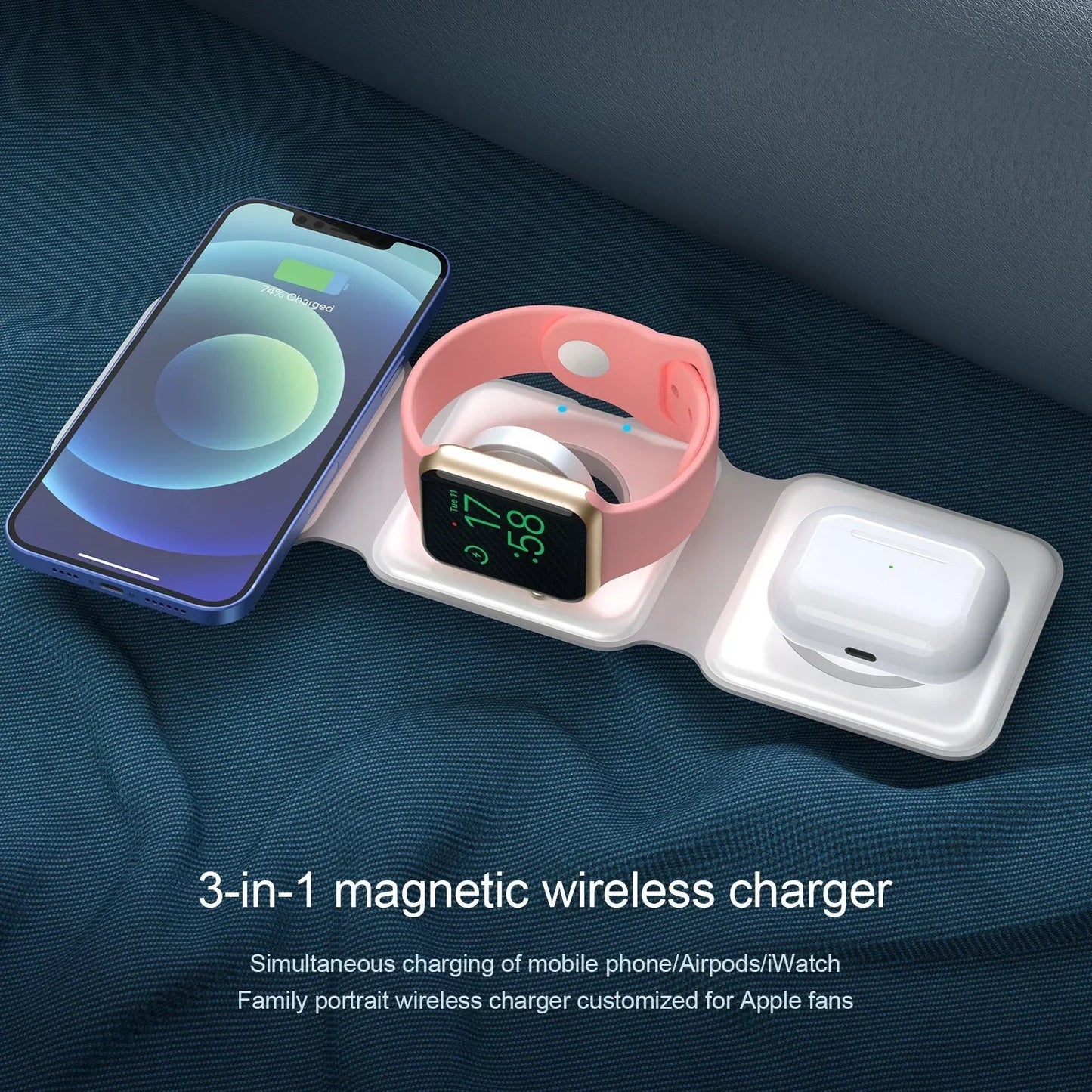 3-in-1 Magnetic Folding Wireless Charger for Devices