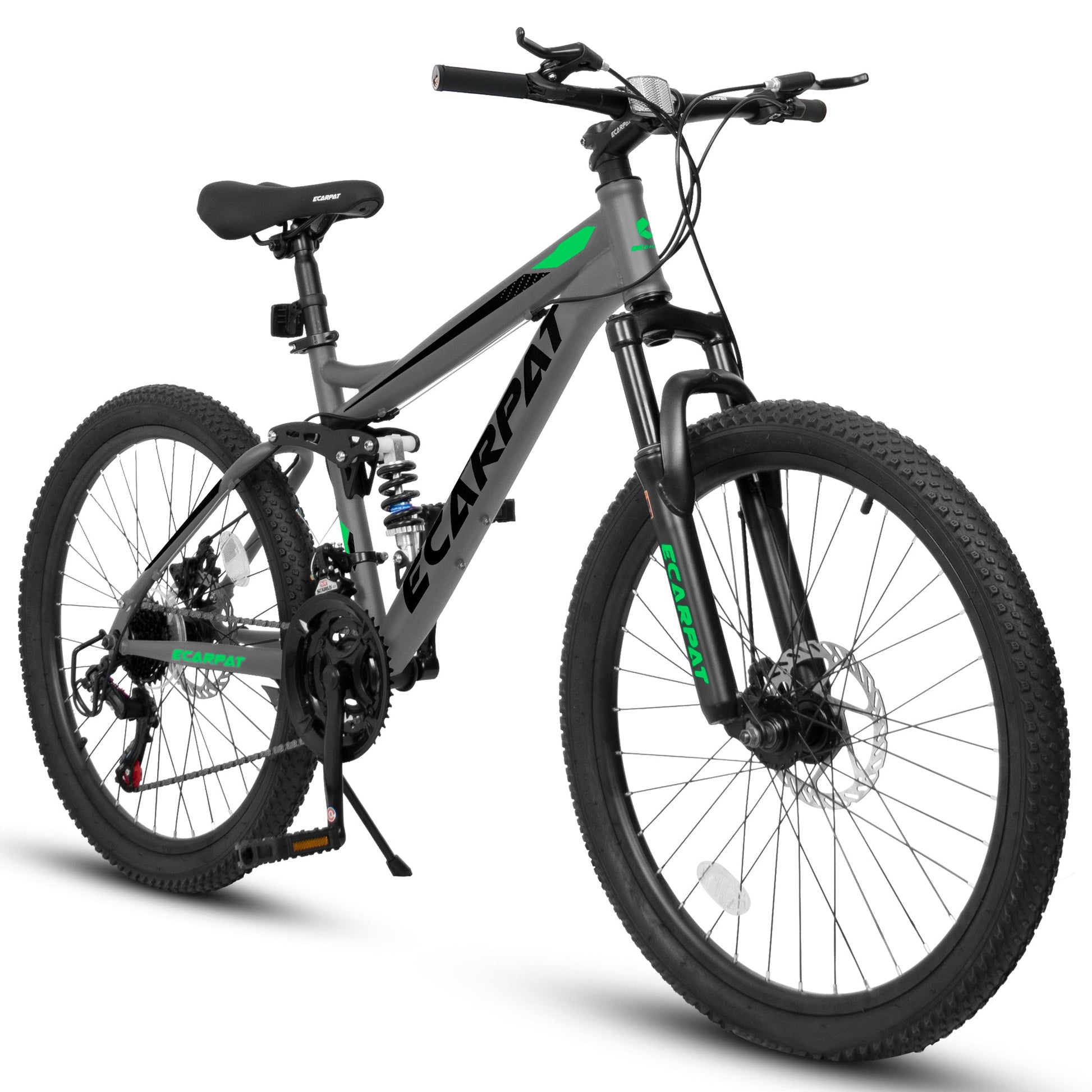 A2660 Ecarpat Mountain Bike 26 inch wheels, carbon steel frame disc brake thumb shift front fork rear shock absorber bike - Korvel
