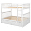Full over Full Bunk Bed with Drawers  Convertible Beds  White - Korvel