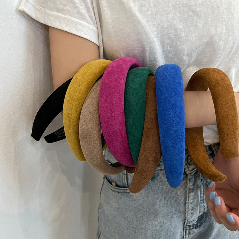 Candy colored velvet with wide edge sponge headband flocking - Korvel