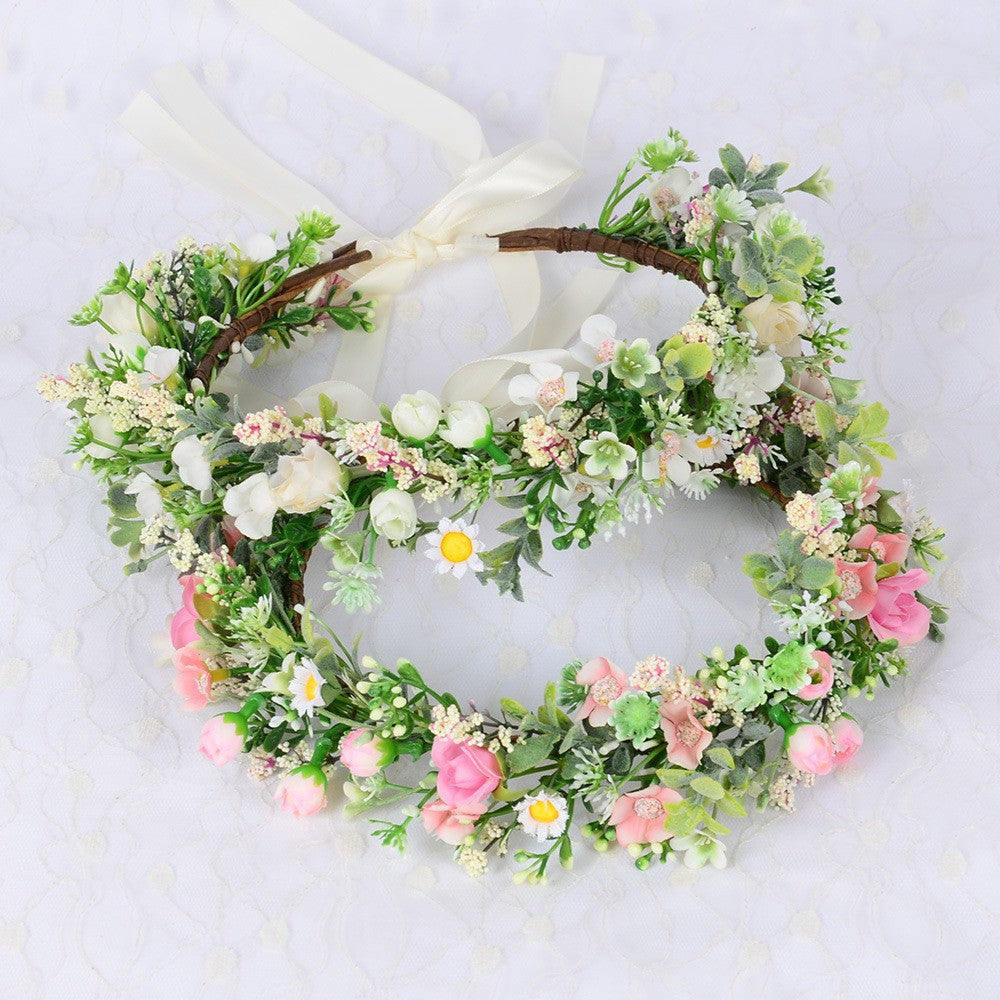 Forest style bride sweet flower headband hair accessories super fairy small floral accessories and makeup styling photography photography travel photography - Korvel