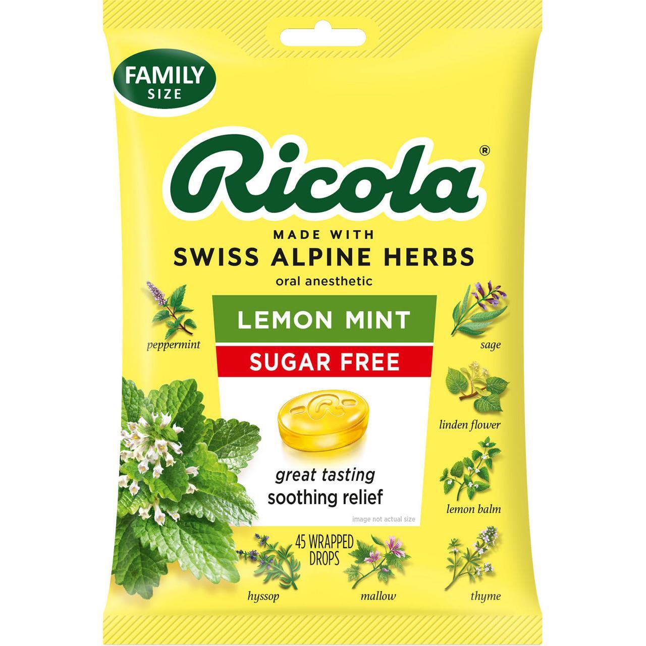 Ricola Caramelos Sin Azúcar de Limón y Menta - 45 Unidades
