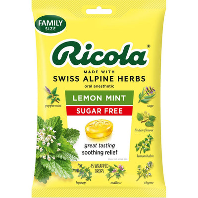 Ricola Bonbons sans sucre au citron et à la menthe - 45 unités