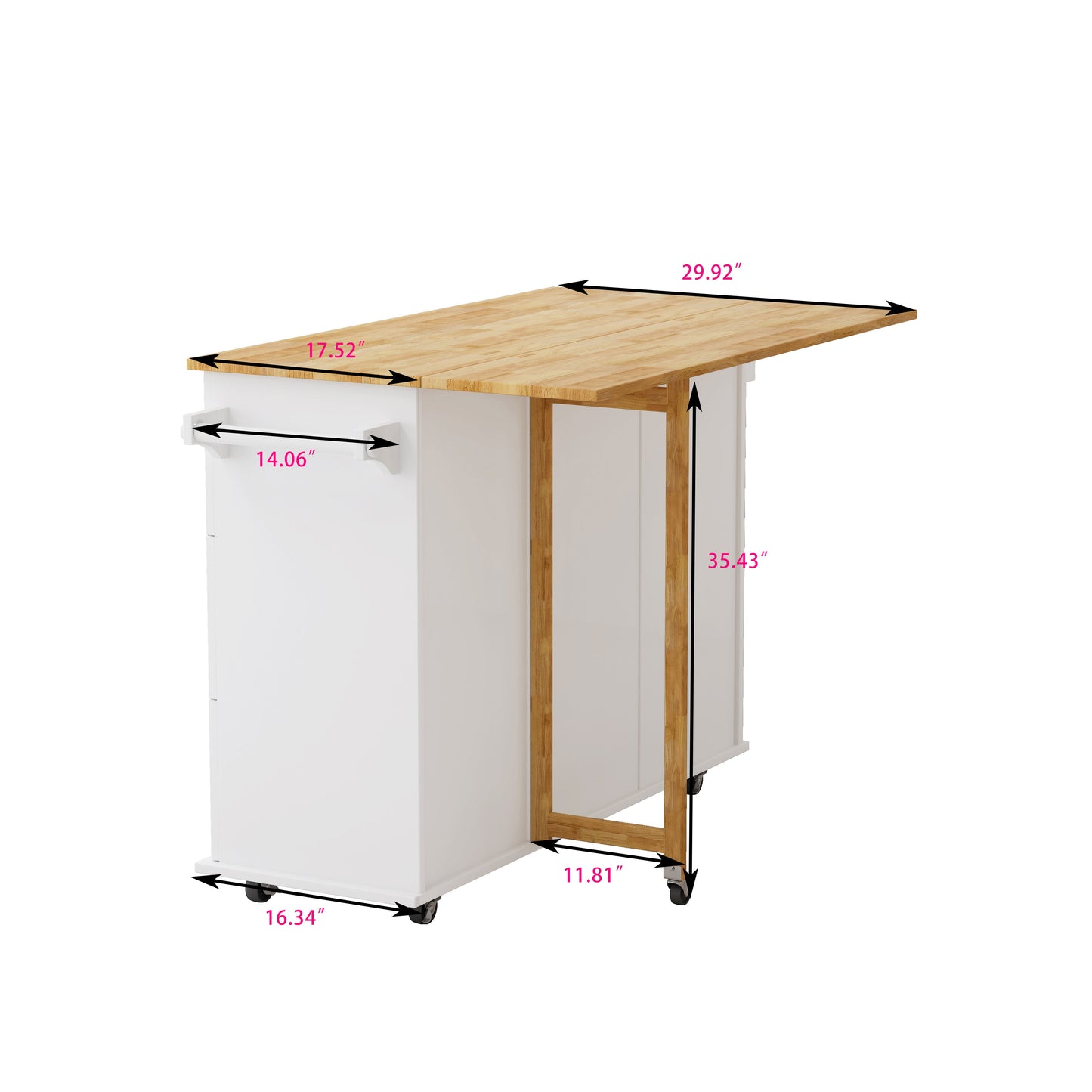 Elegant Kitchen Island Cart with Storage and Spice Rack