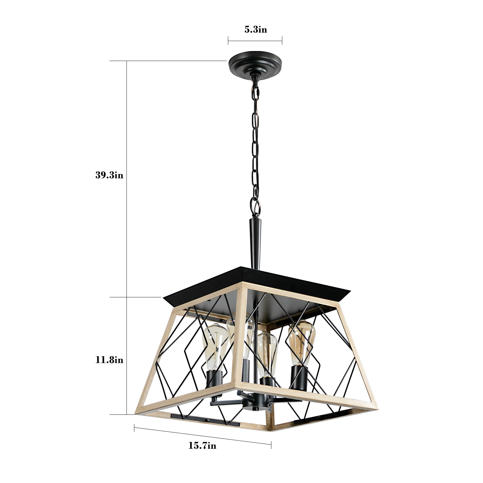 4-Light Farmhouse Chandeliers For Dining Room (No Bulbs) - Korvel
