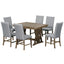 Ensemble de salle à manger TOPMAX en bois massif de style mid-century de 7 pièces