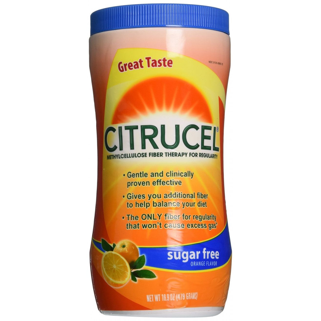 Citrucel Suplemento de Fibra Sin Azúcar en Polvo - Sabor Naranja, 16.9 oz