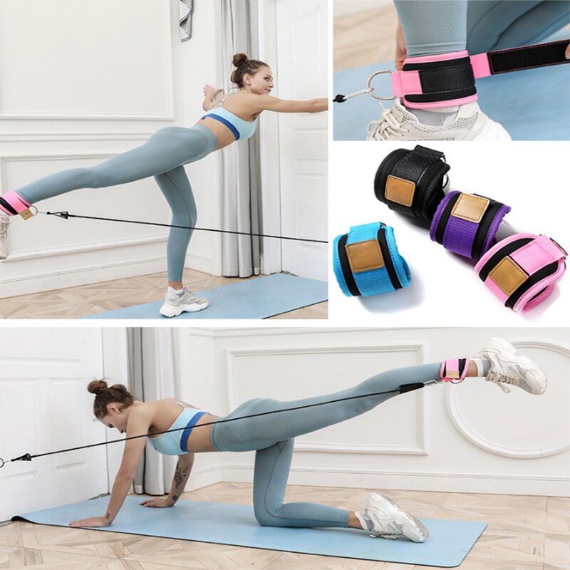 Resistance Bands with Ankle Straps Cuff with Cable for Attachment Booty Butt Thigh Leg Pulley Strap Lifting Fitness Exercise - Korvel