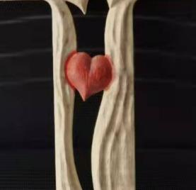 Three-Dimensional Wooden Red Heart Cross Ornament