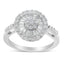 Bague cocktail en diamant en or blanc 10KT