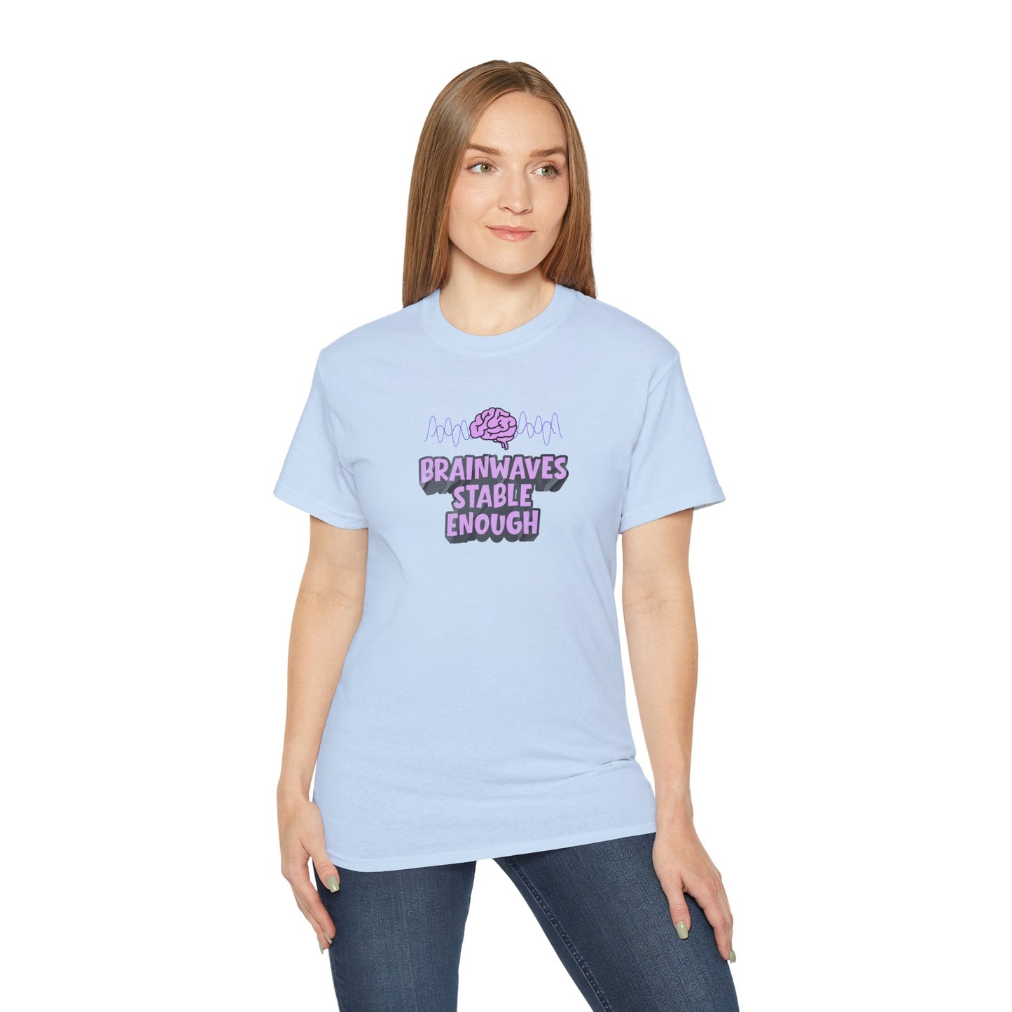 T-shirt unisexe en coton lourd Brainwaves Stable Enough