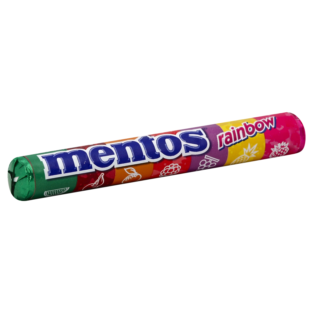 Mentos Chewy Mint Candy Roll - Saveurs Arc-en-Ciel, 1,32 once
