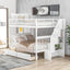 Full over Full Bunk Bed with Two Drawers and Storage White - Korvel