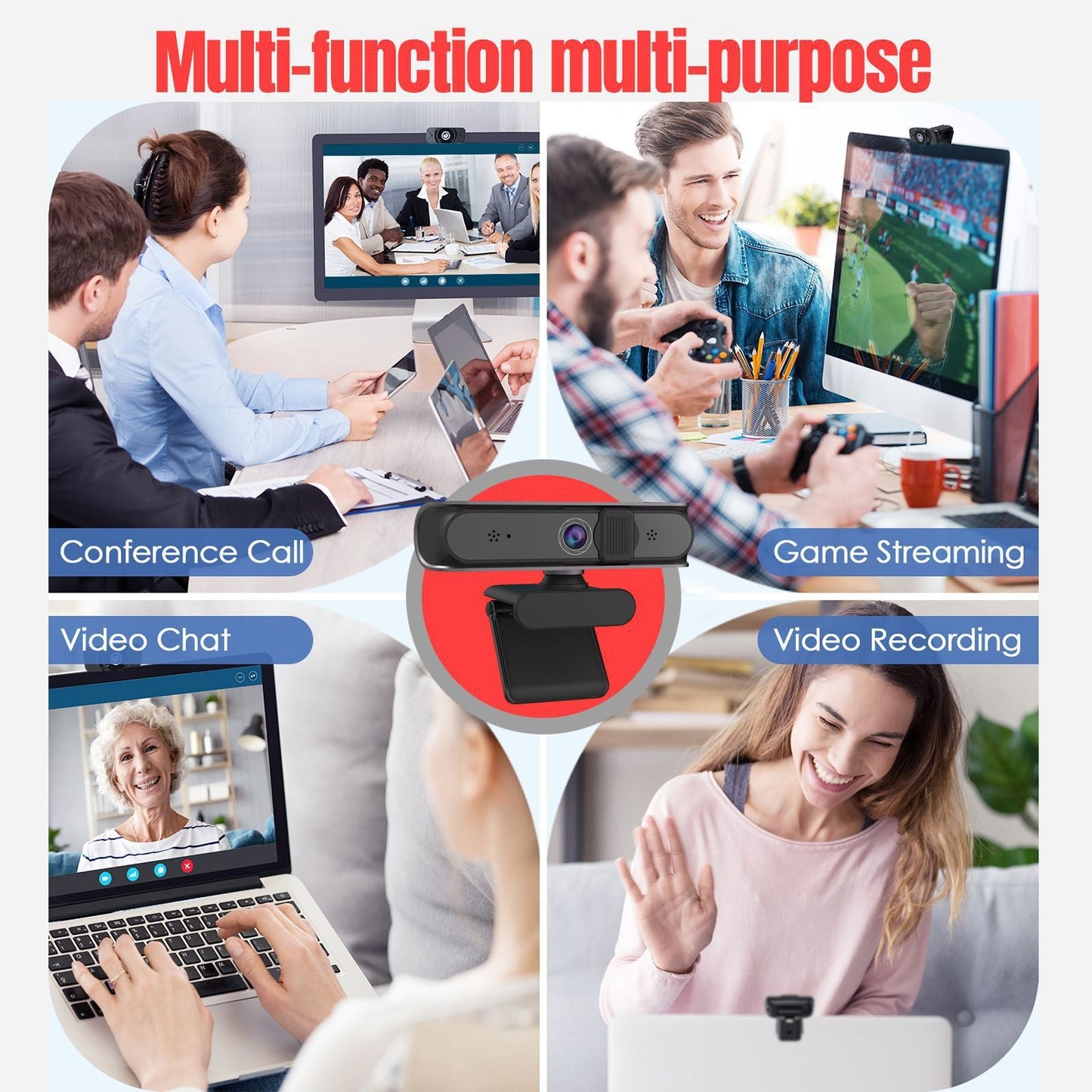 Webcam autofocus premium 1080P avec 5 millions de pixels