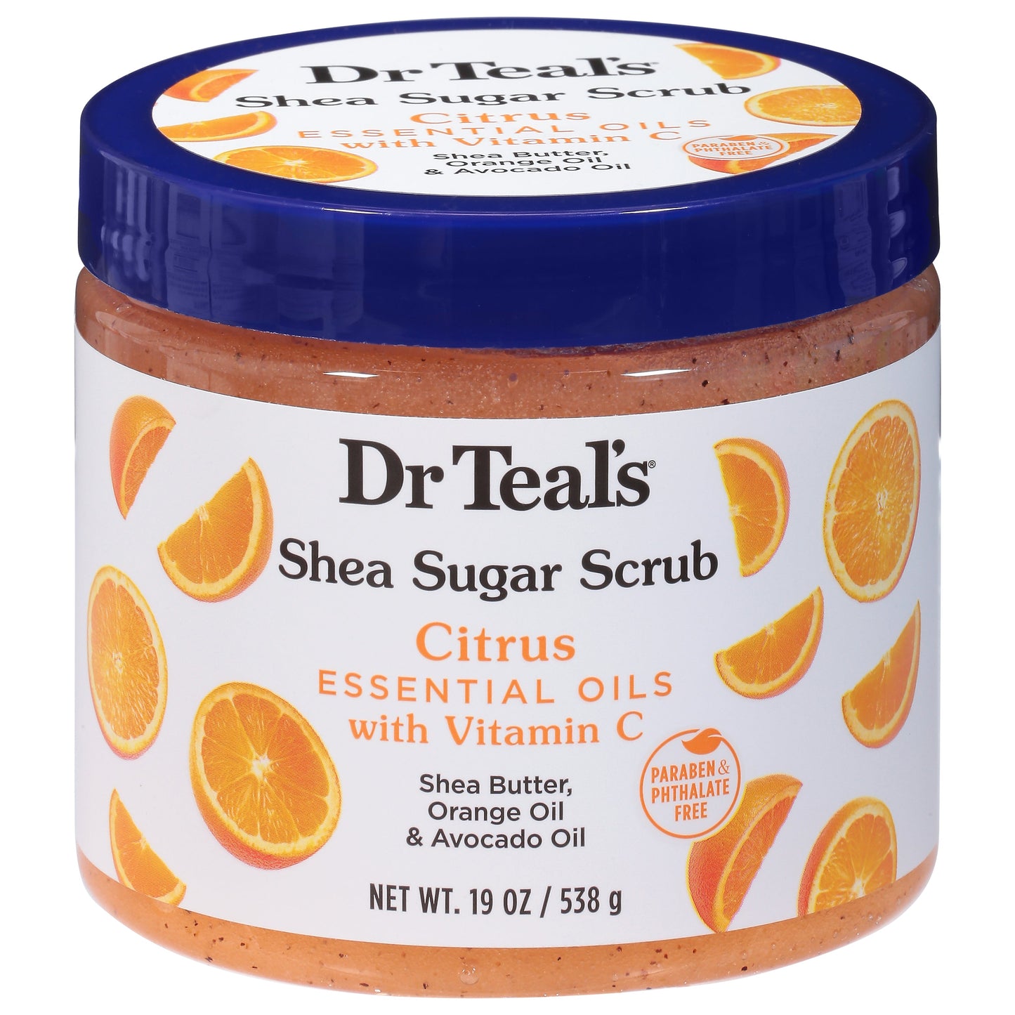 Exfoliante de Azúcar de Shea con Aceites Esenciales de Cítricos y Vitamina C de Dr Teal - 19 Oz