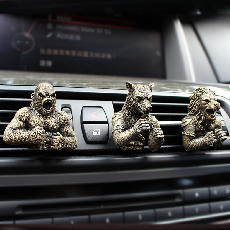 Resin Fighting Animal Set Car Fragrance Clip Decoration Creative Automotive Supplies Car Interior Decoration - Korvel